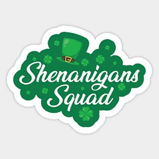 Womens Saint Patricks Day T Shirts Funny Shenanigans Squad Sticker